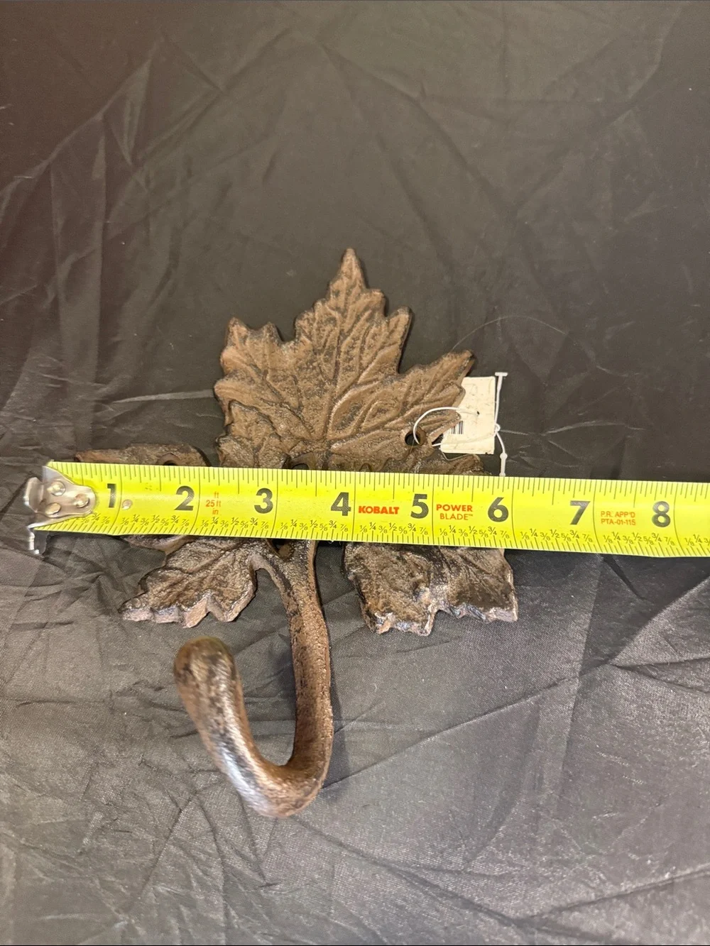 Cast Iron Leaf Wall Hook in Antique Brown - Decorative Single Hook